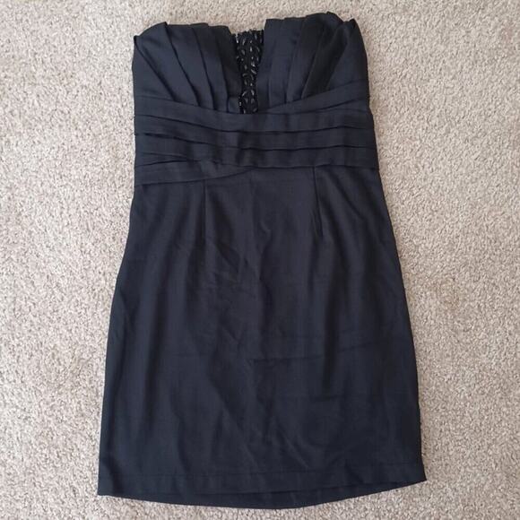 Romeo & Juliet Couture Beaded Strapless Mini Dress Black M NWT - Picture 8 of 14